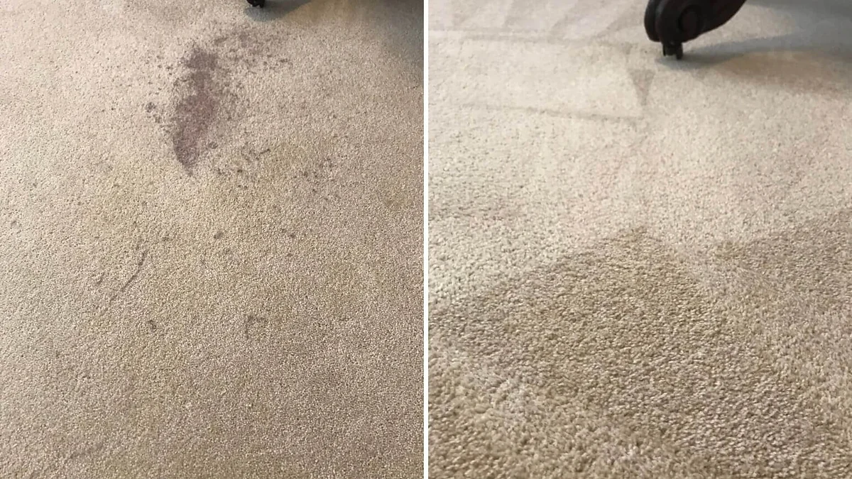 Red wine stain on carpet removal
