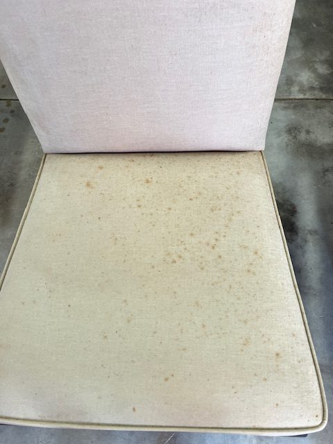 Fabric chair before professional cleaning in Terrigal